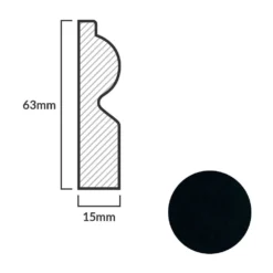 Leader Black Torus Laminate Skirting Board (2.4m) -Best Board Store black torus laminate skirting board 2 4m p84894 191825 image
