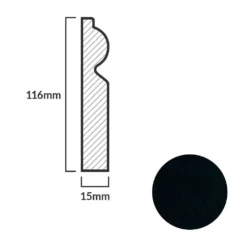 Leader Black Torus Laminate Skirting Board (2.4m) -Best Board Store black torus laminate skirting board 2 4m p84894 191826 image