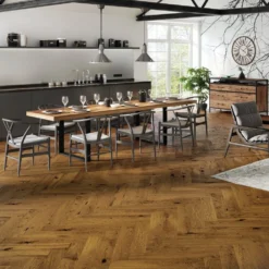 Best Board Store 21 Liberty Floors Bourbon Oak - Manor Herringbone Parquet 14mm Engineered Real Wood Flooring (284293)