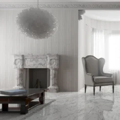 Liberty Floors Carrara Marble - Lustre Stone 8mm High Gloss Laminate Flooring (223773)