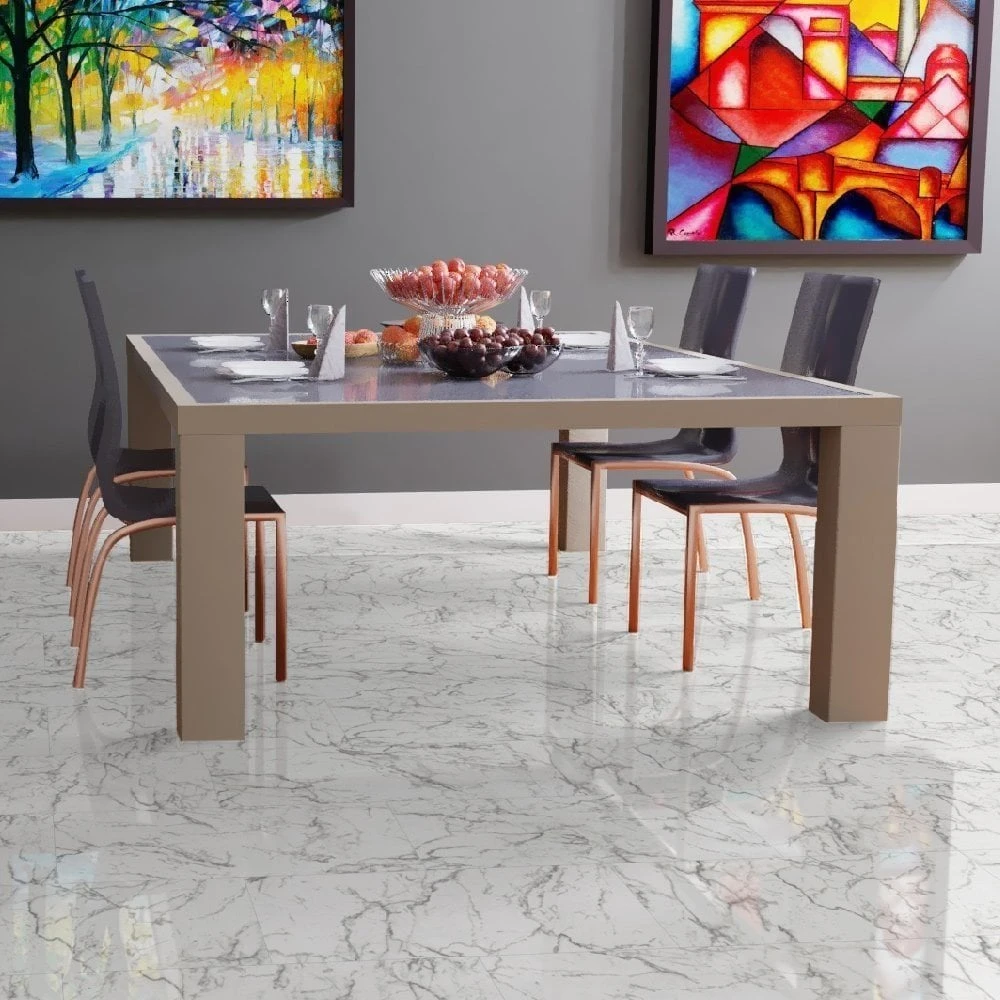 Liberty Floors Carrara Marble - Lustre Stone 8mm High Gloss Laminate Flooring (223773) 3 Liberty Floors Carrara Marble - Lustre Stone 8mm High Gloss Laminate Flooring (223773) - Image 3