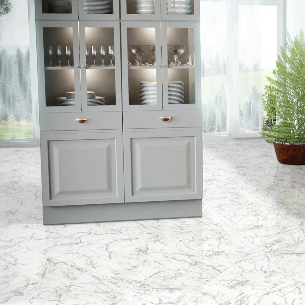 Liberty Floors Carrara Marble - Lustre Stone 8mm High Gloss Laminate Flooring (223773) 4 Liberty Floors Carrara Marble - Lustre Stone 8mm High Gloss Laminate Flooring (223773) - Image 4