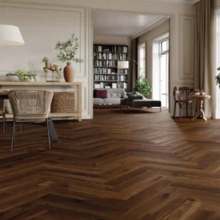 Best Board Store 35 Liberty Floors Chestnut Oak - Manor Herringbone Parquet 14mm Engineered Real Wood Flooring (284294)
