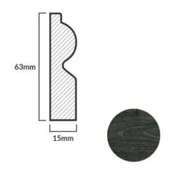 Leader Dark Grey Torus Laminate Skirting Board (2.4m) -Best Board Store dark grey torus laminate skirting board 2 4m p84936 191877 image