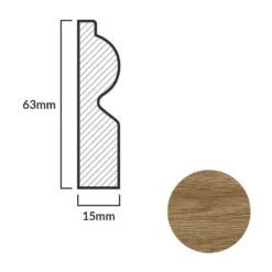 Leader Dark Oak Torus Laminate Skirting Board (2.4m) -Best Board Store dark oak torus laminate skirting board 2 4m p84906 191819 image