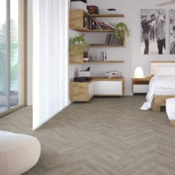 Liberty Floors Grey Oak - Herringbone SPC 5.5mm Rigid Core Vinyl Flooring (219442) -Best Board Store grey oak herringbone spc 5 5mm rigid core vinyl flooring 219442 p85858 208717 image