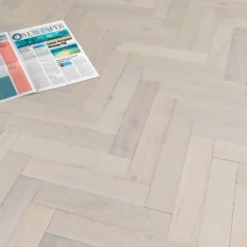 Liberty Floors Ivory White Oak - Herringbone Parquet 14mm Engineered Real Wood Flooring (219387) -Best Board Store ivory white oak herringbone parquet 14mm engineered real wood flooring 219387 p85835 201396 image