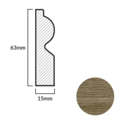 Leader Medium Oak Torus Laminate Skirting Board (2.4m) -Best Board Store medium oak torus laminate skirting board 2 4m p84912 191837 image