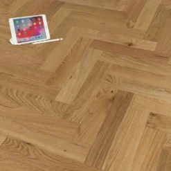 Liberty Floors Natural Oak Smoked - Herringbone Parquet 14mm Engineered Real Wood Flooring (219385) -Best Board Store natural oak smoked herringbone parquet 14mm engineered real wood flooring 219385 p85833 201390 image