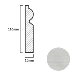Leader Off-White Torus Laminate Skirting Board (2.4m) -Best Board Store off white torus laminate skirting board 2 4m p84918 191860 image