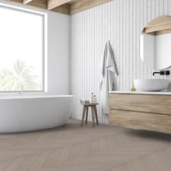 Liberty Floors Pebble Grey Oak - Chevron 15mm Engineered Real Wood Flooring (249202) -Best Board Store pebble grey oak chevron 15mm engineered real wood flooring 249202 p108328 242842 image