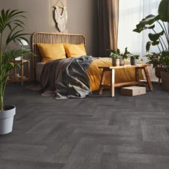 Liberty Floors Shadow Grey Bamboo - Herringbone Parquet 10mm Solid Real Wood Flooring (249974) -Best Board Store shadow grey bamboo herringbone parquet 10mm solid real wood flooring 249974 p108632 236318 image