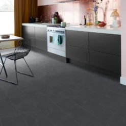 Liberty Floors Slate Black Stone - Premium Plus 6mm Rigid Core Vinyl Flooring (221002)
