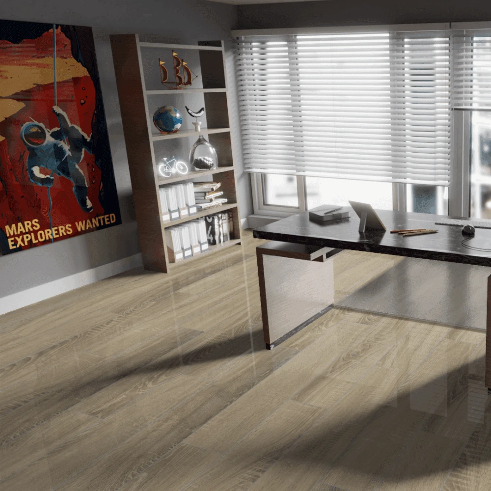 Liberty Floors Sonoma Oak - Lustre 8mm High Gloss Laminate Flooring (217793) 7 Liberty Floors Sonoma Oak - Lustre 8mm High Gloss Laminate Flooring (217793) - Image 7
