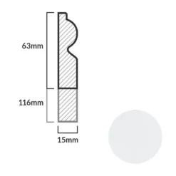 Leader White Torus Laminate Skirting Board (2.4m) -Best Board Store white torus laminate skirting board 2 4m p84888 191790 image