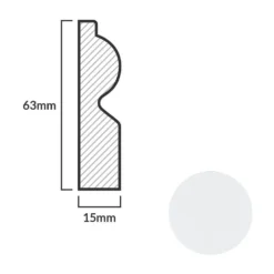Leader White Torus Laminate Skirting Board (2.4m) -Best Board Store white torus laminate skirting board 2 4m p84888 191791 image